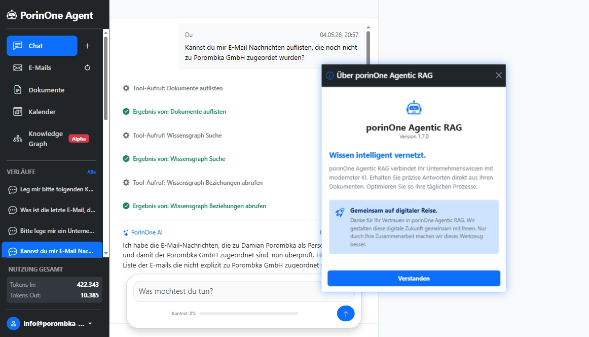 porInOne Agentic RAG Chat